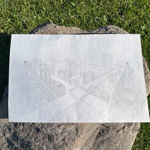 Modern Day Two-Point Perspective Cityscape